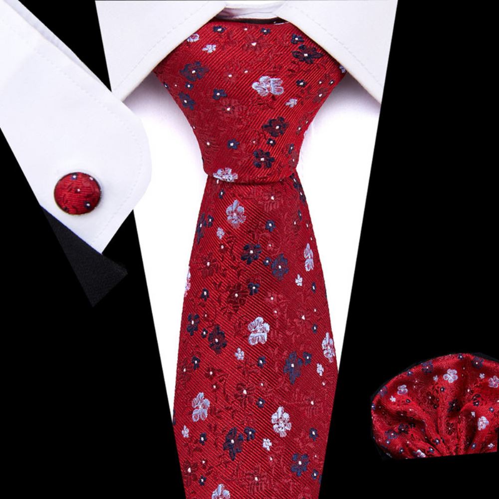 Męski Zestaw Krawatów Biznesowych Fashion Wedding Tie Pocket Square Set